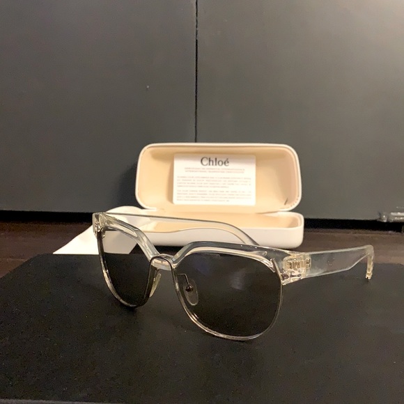 Chloe Clear Frame Designer Sunglasses & Case main image 11